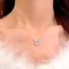 The Silver Shell S925 pure silver four-leaf flower pendant necklace exudes a dazzling sense of high-end sophistication and is a niche, light luxury fashion for ladies details Picture